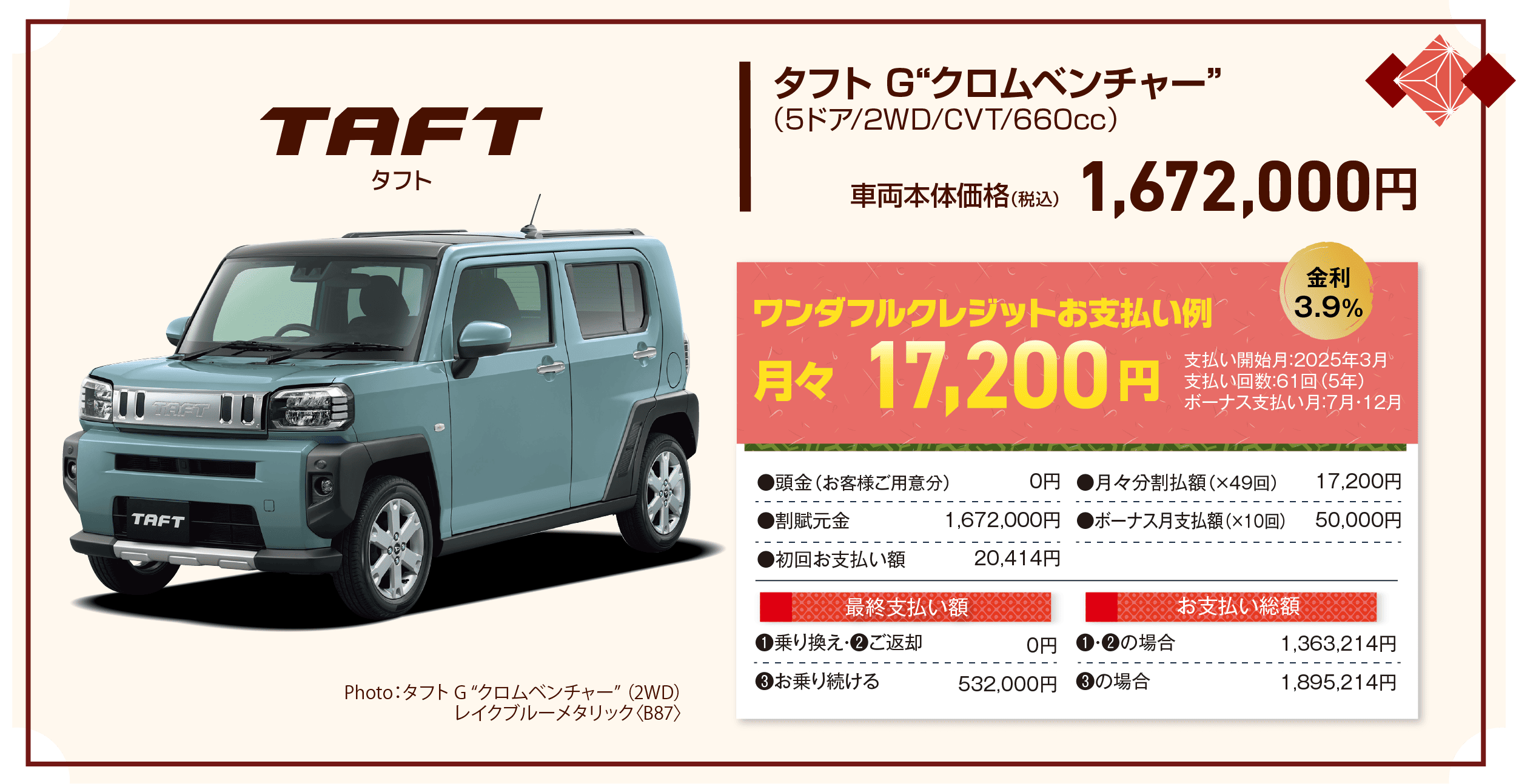 大初夢フェア 1/4~13 | 宮崎ダイハツ販売株式会社