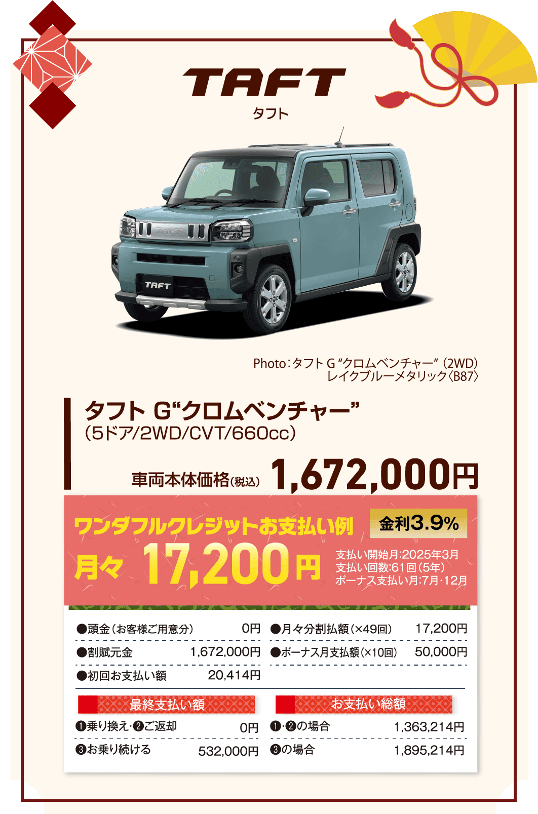 大初夢フェア 1/4~13 | 宮崎ダイハツ販売株式会社