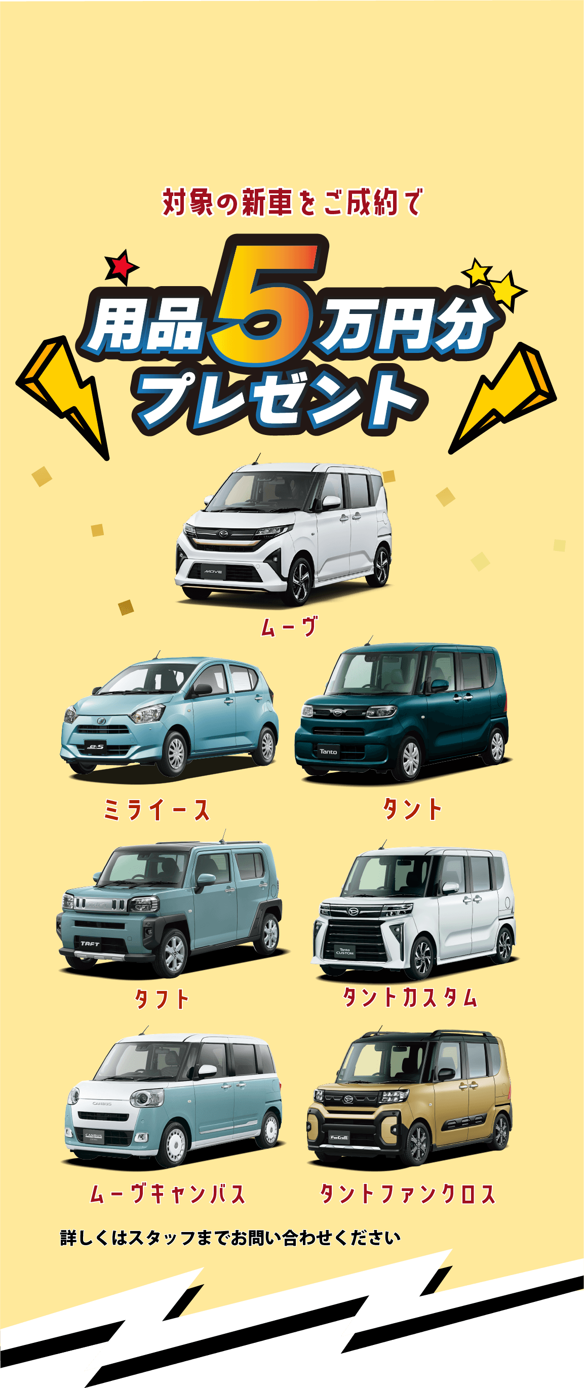 用品5万円分プレゼント