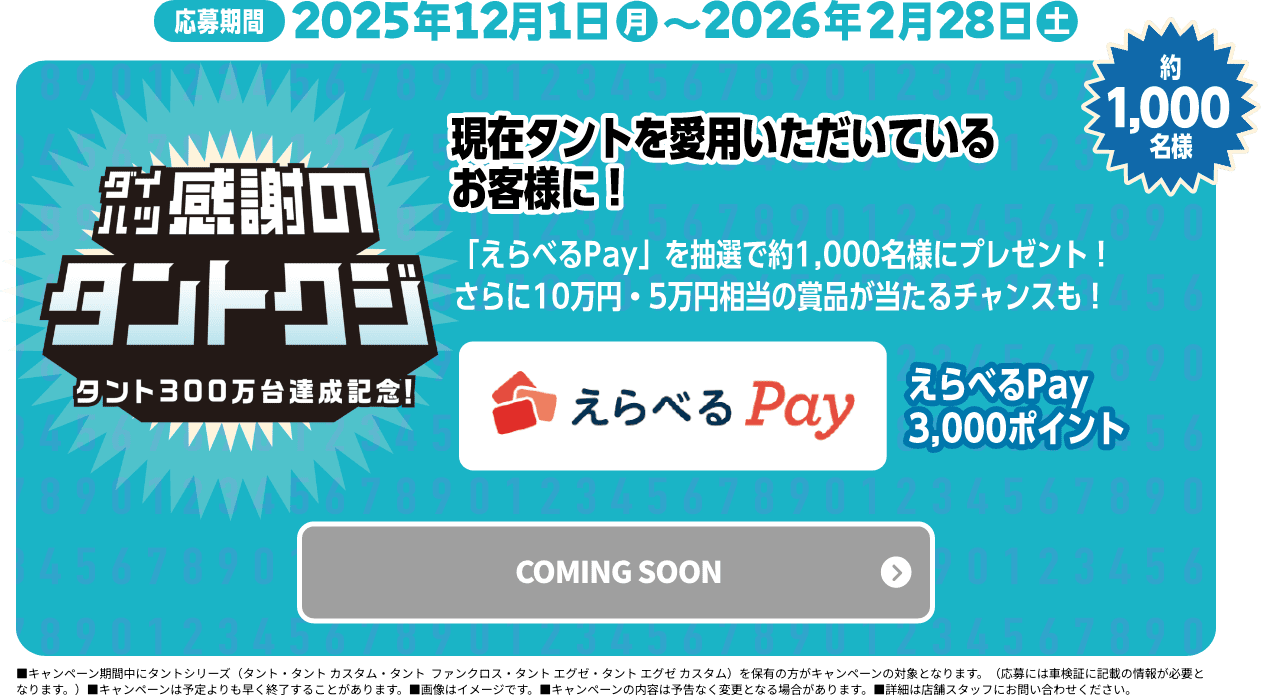 ダイハツ感謝のタントクジ