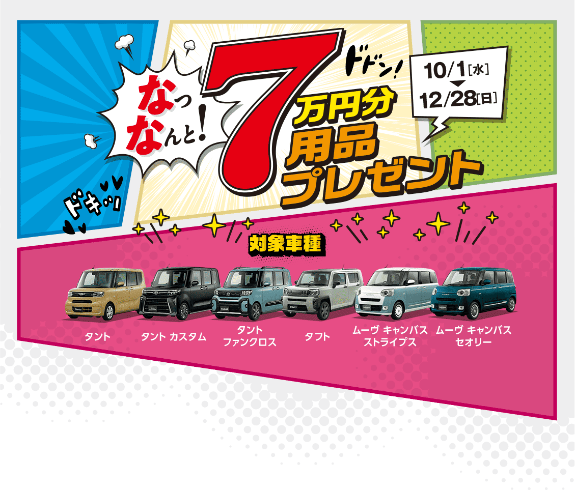 用品7万円プレゼントキャンペーン